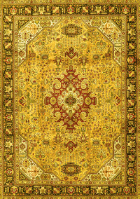 Medallion Yellow Traditional Rug, tr4412yw