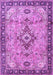 Machine Washable Medallion Purple Traditional Area Rugs, wshtr4412pur