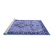 Sideview of Machine Washable Medallion Blue Traditional Rug, wshtr4412blu