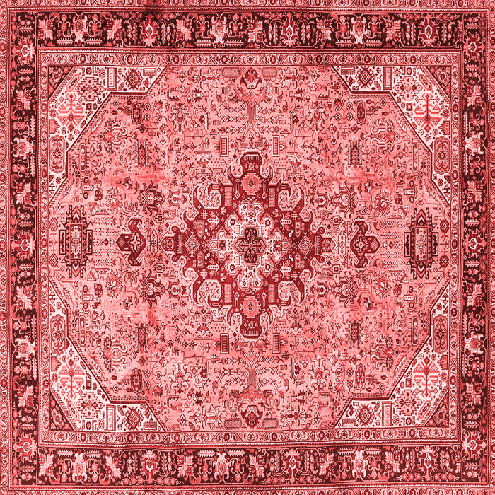 Machine Washable Medallion Red Traditional Rug, wshtr4412red