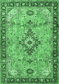 Medallion Emerald Green Traditional Rug, tr4412emgrn