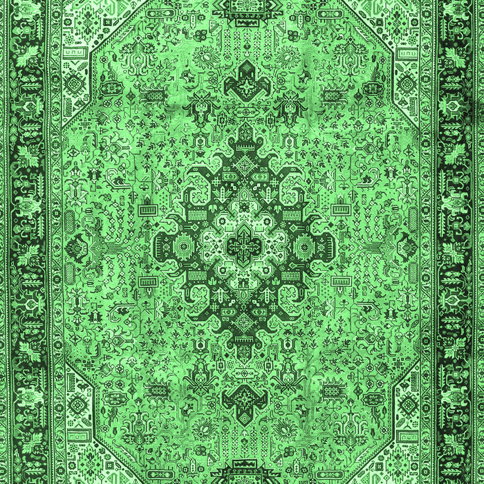 Medallion Emerald Green Traditional Rug, tr4412emgrn
