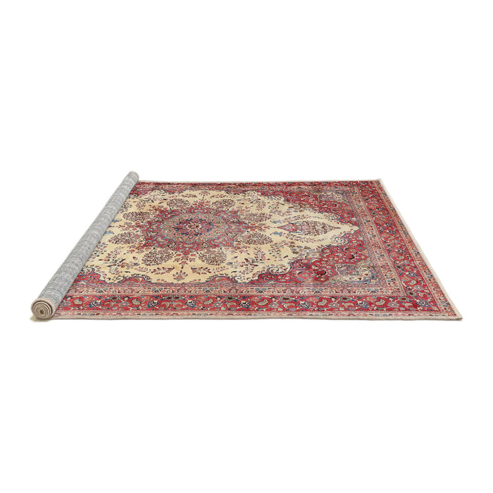 Sideview of Machine Washable Traditional Cherry Red Rug, wshtr4413