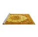 Sideview of Machine Washable Persian Yellow Traditional Rug, wshtr4413yw