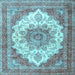 Square Persian Light Blue Traditional Rug, tr4413lblu