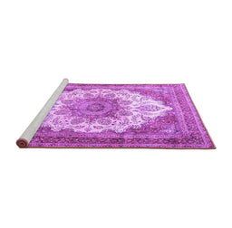 Sideview of Machine Washable Persian Purple Traditional Area Rugs, wshtr4413pur