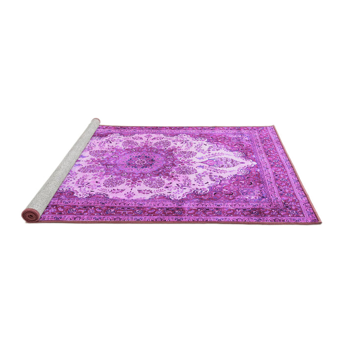 Sideview of Machine Washable Persian Purple Traditional Area Rugs, wshtr4413pur