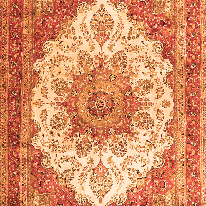 Serging Thickness of Machine Washable Persian Orange Traditional Area Rugs, wshtr4413org