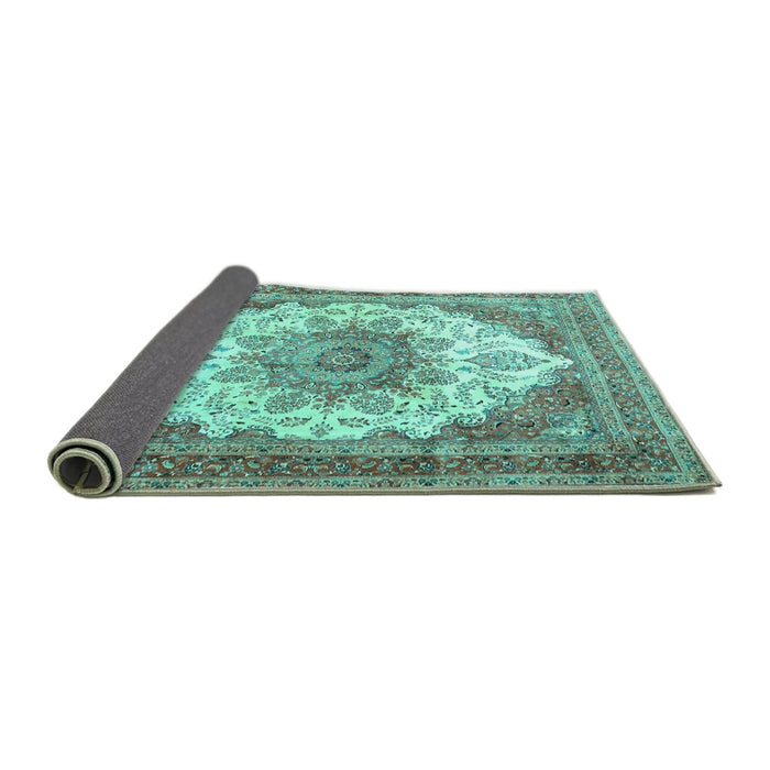 Sideview of Persian Turquoise Traditional Rug, tr4413turq