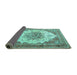 Sideview of Persian Turquoise Traditional Rug, tr4413turq