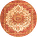 Machine Washable Persian Orange Traditional Area Rugs, wshtr4413org