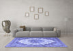 Machine Washable Persian Blue Traditional Rug in a Living Room, wshtr4413blu