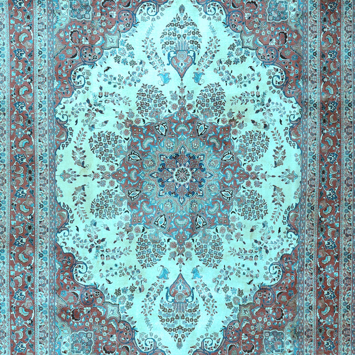 Machine Washable Persian Light Blue Traditional Rug, wshtr4413lblu