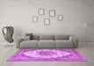 Machine Washable Persian Purple Traditional Area Rugs in a Living Room, wshtr4413pur