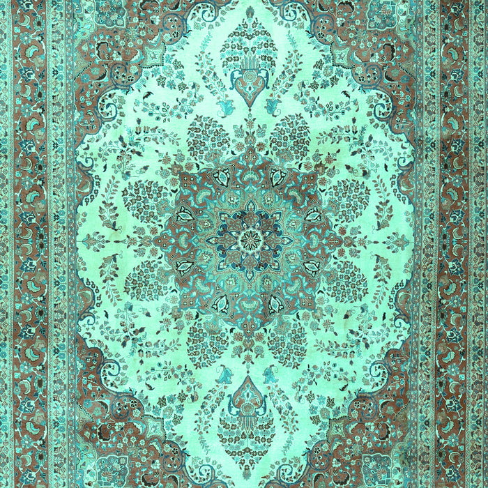 Machine Washable Persian Turquoise Traditional Area Rugs, wshtr4413turq