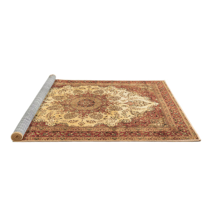 Sideview of Machine Washable Persian Brown Traditional Rug, wshtr4413brn