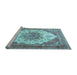 Sideview of Machine Washable Persian Light Blue Traditional Rug, wshtr4413lblu