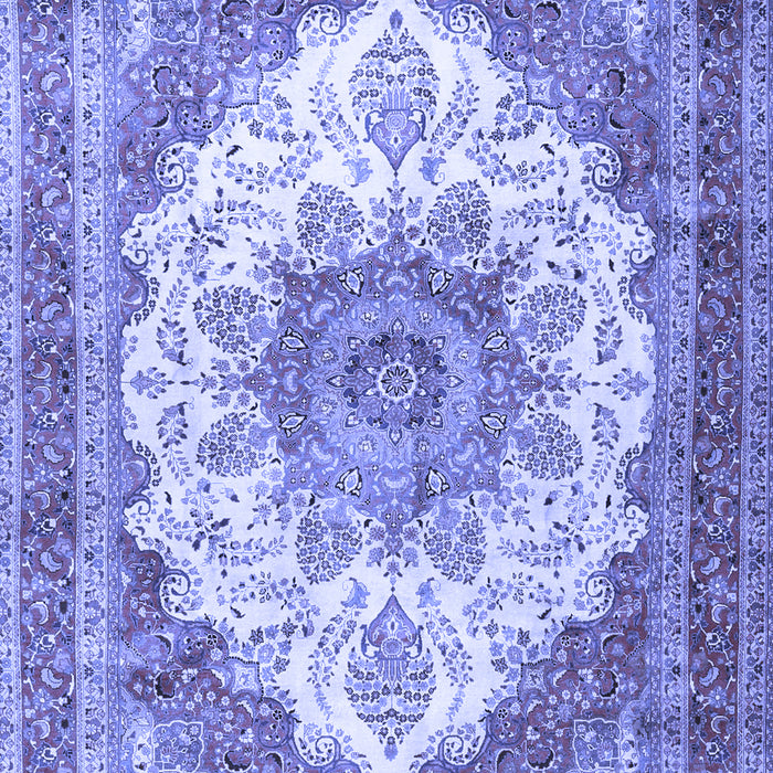 Machine Washable Persian Blue Traditional Rug, wshtr4413blu
