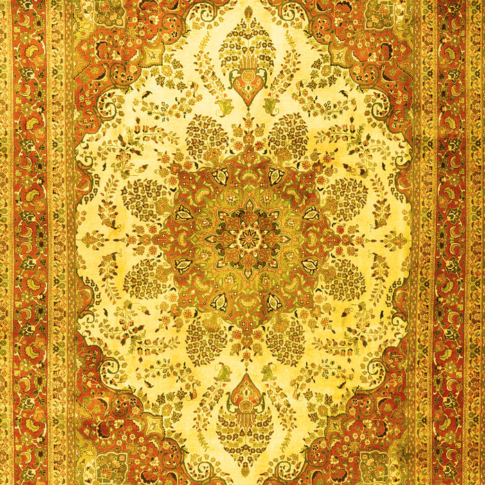 Machine Washable Persian Yellow Traditional Rug, wshtr4413yw