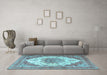 Machine Washable Persian Light Blue Traditional Rug in a Living Room, wshtr4413lblu