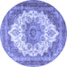 Round Persian Blue Traditional Rug, tr4413blu