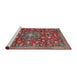 Sideview of Machine Washable Traditional Tomato Red Rug, wshtr4414