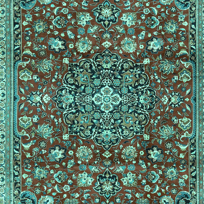 Machine Washable Persian Turquoise Traditional Area Rugs, wshtr4414turq
