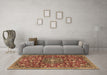 Machine Washable Persian Brown Traditional Rug in a Living Room,, wshtr4414brn