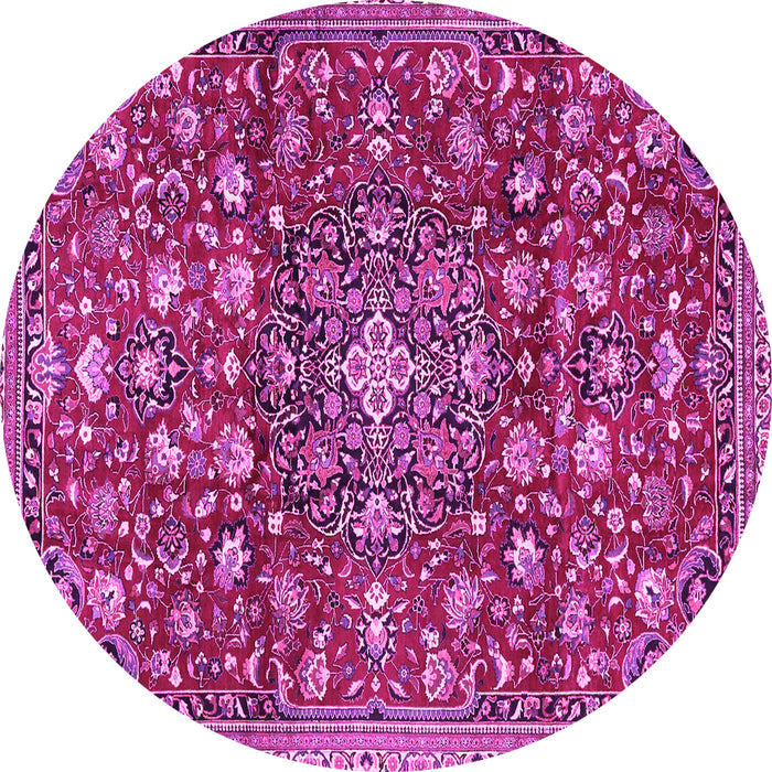 Round Persian Pink Traditional Rug, tr4414pnk