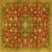 Square Persian Yellow Traditional Rug, tr4414yw