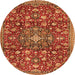 Machine Washable Persian Orange Traditional Area Rugs, wshtr4414org