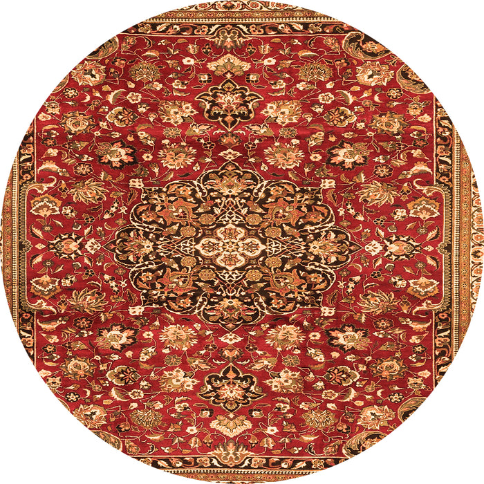 Square Persian Orange Traditional Rug, tr4414org