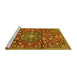 Sideview of Machine Washable Persian Yellow Traditional Rug, wshtr4414yw