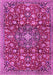 Machine Washable Persian Pink Traditional Rug, wshtr4414pnk