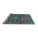 Sideview of Machine Washable Persian Light Blue Traditional Rug, wshtr4414lblu