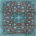 Square Machine Washable Persian Light Blue Traditional Rug, wshtr4414lblu