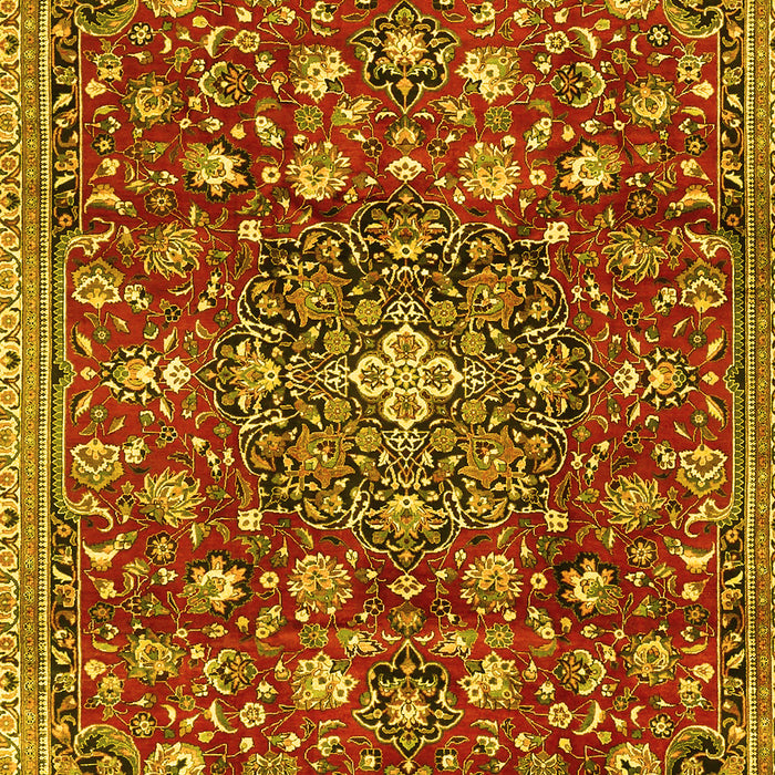 Machine Washable Persian Yellow Traditional Rug, wshtr4414yw