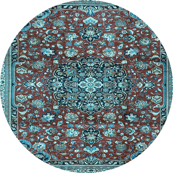 Round Persian Light Blue Traditional Rug, tr4414lblu