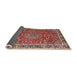 Sideview of Traditional Light Copper Gold Persian Rug, tr4415