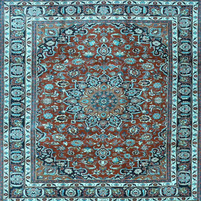 Square Machine Washable Persian Light Blue Traditional Rug, wshtr4415lblu