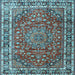 Square Machine Washable Persian Light Blue Traditional Rug, wshtr4415lblu