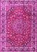 Machine Washable Persian Pink Traditional Rug, wshtr4415pnk