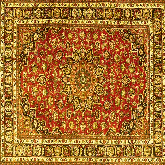 Square Persian Yellow Traditional Rug, tr4415yw