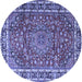 Round Persian Blue Traditional Rug, tr4415blu