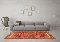 Machine Washable Persian Orange Traditional Rug, wshtr4415org