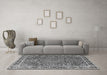 Machine Washable Persian Gray Traditional Rug in a Living Room,, wshtr4415gry