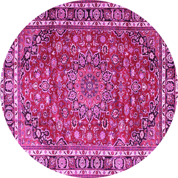 Round Persian Pink Traditional Rug, tr4415pnk