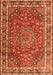 Serging Thickness of Machine Washable Persian Orange Traditional Area Rugs, wshtr4415org