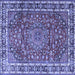 Square Persian Blue Traditional Rug, tr4415blu