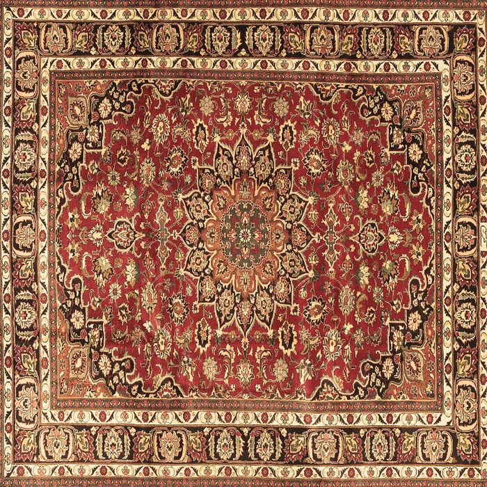 Square Persian Brown Traditional Rug, tr4415brn
